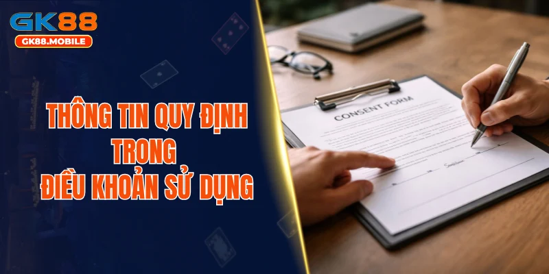 Thông tin quy định trong điều khoản sử dụng